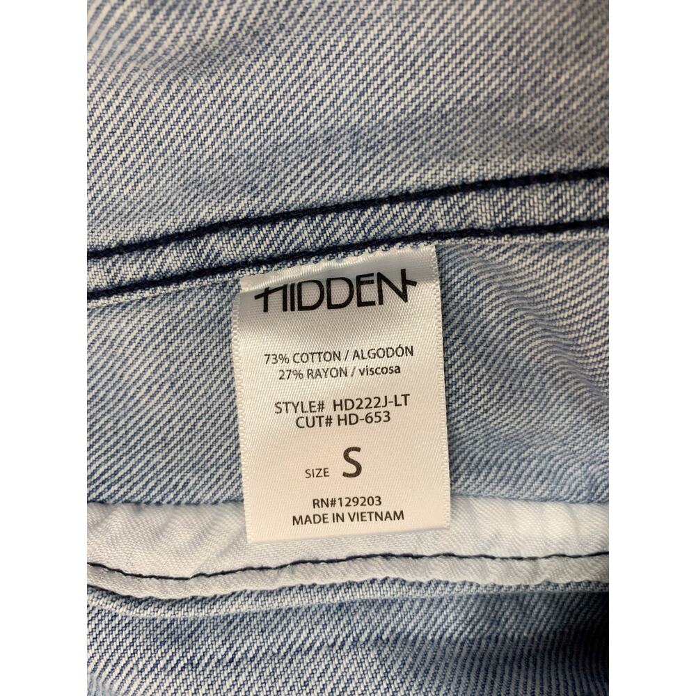 Hidden Jeans Zeppelin Destroyed Distressed Denim Trucker Jacket Blue Women's S - Picture 7 of 8